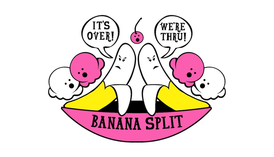 Delta Galil character screenprints: banana split