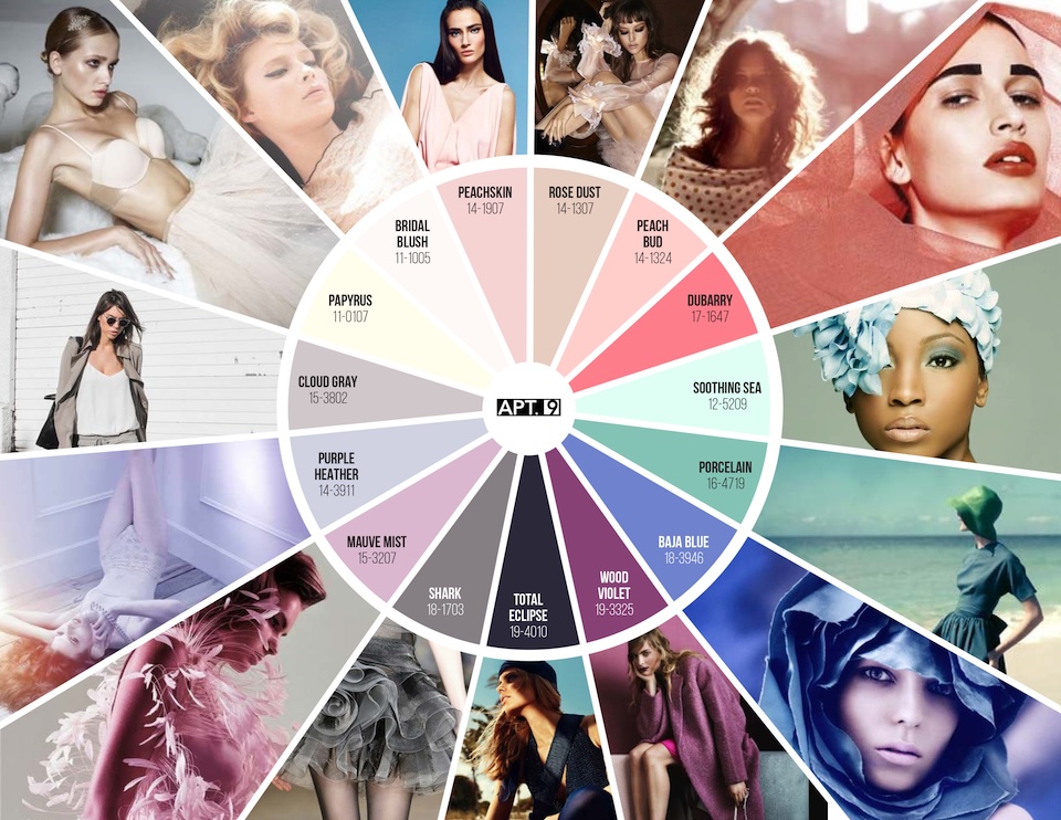 Delta Galil trend presentations: apt. 9 colors, color wheel