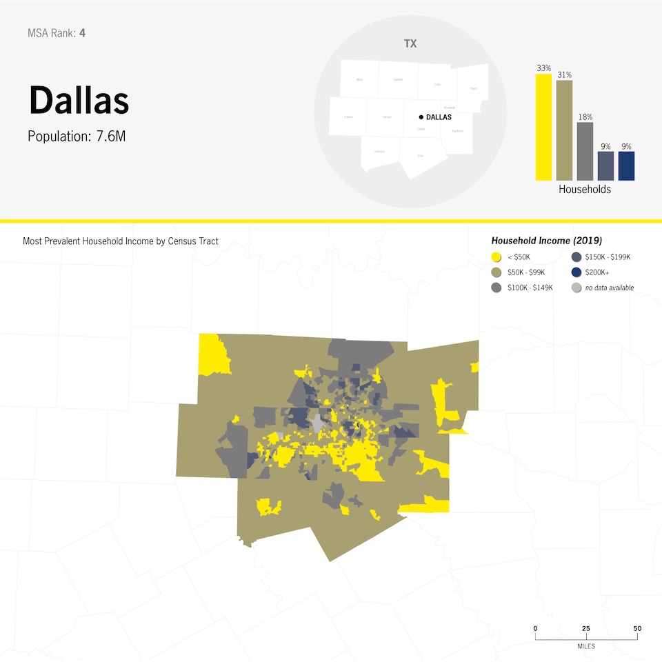 Dallas / MSA rank 4 / income map