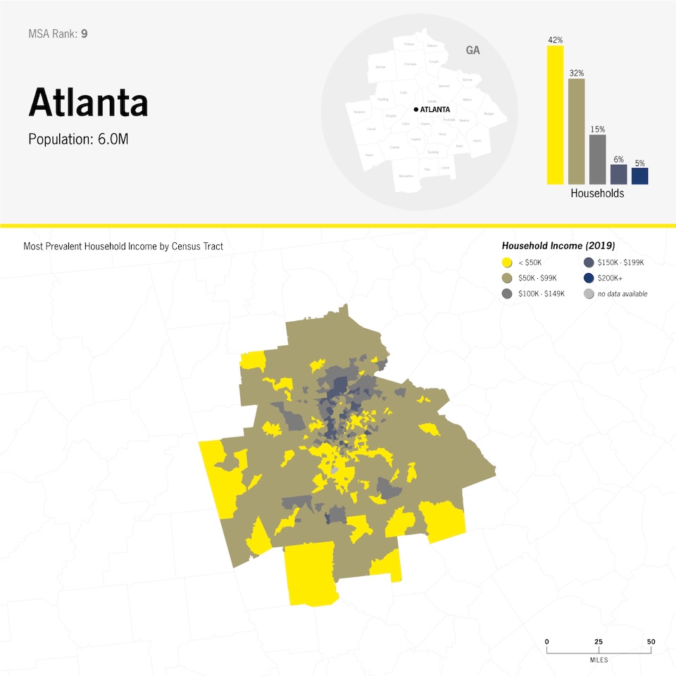 Atlanta / MSA rank 9 / income map