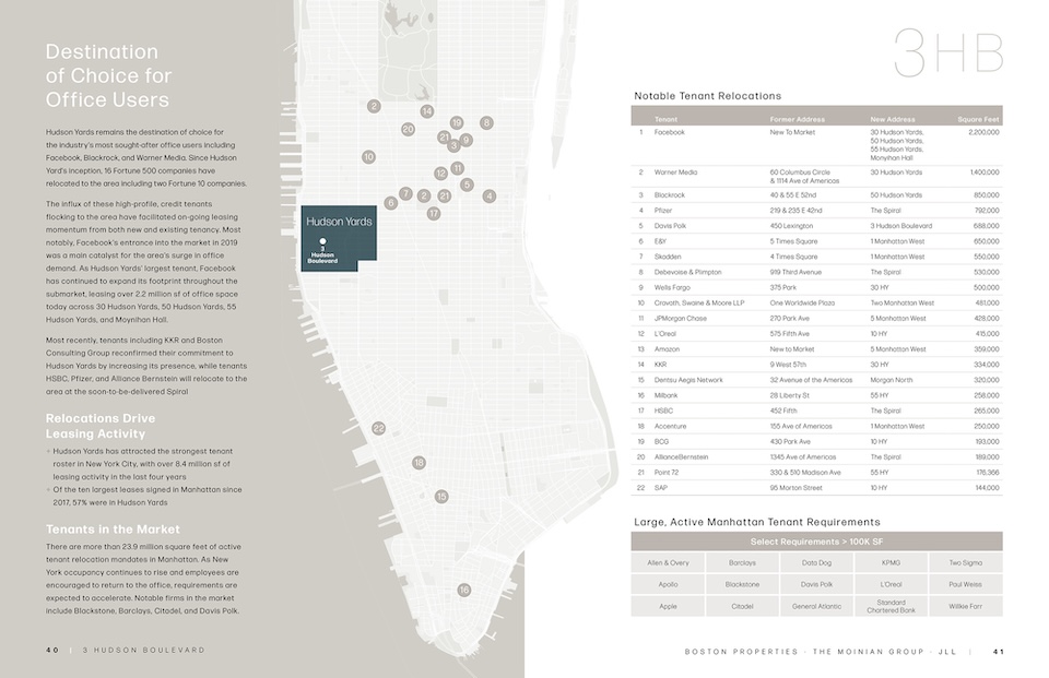 3 Hudson Boulevard offering memorandum: map