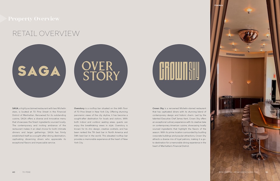 70 Pine St offering memorandum: retail overview