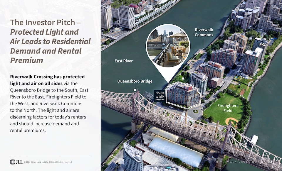 Riverwalk Crossing sales enablement pitch: aerial map